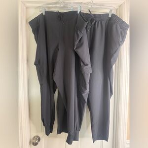 Women’s 3X Black Jogger Pants Duo - Relaxed Fit Cargo & Elastic Waist